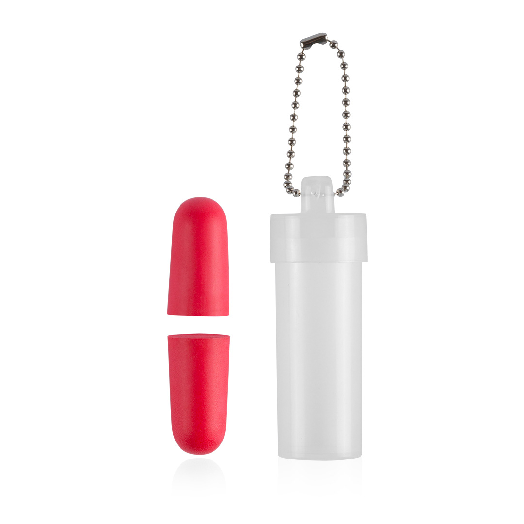 Foam-oordopjes-met-koker-EVA-bedrukken-rood