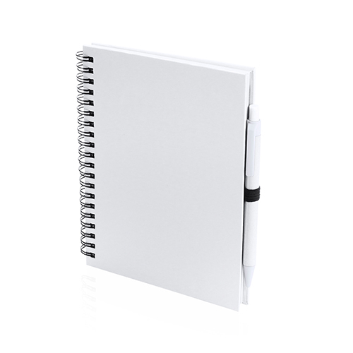 Spiraalgebonden-notitieboek-met-balpen-Gerecycled-karton-70-vellen-bedrukken-wit
