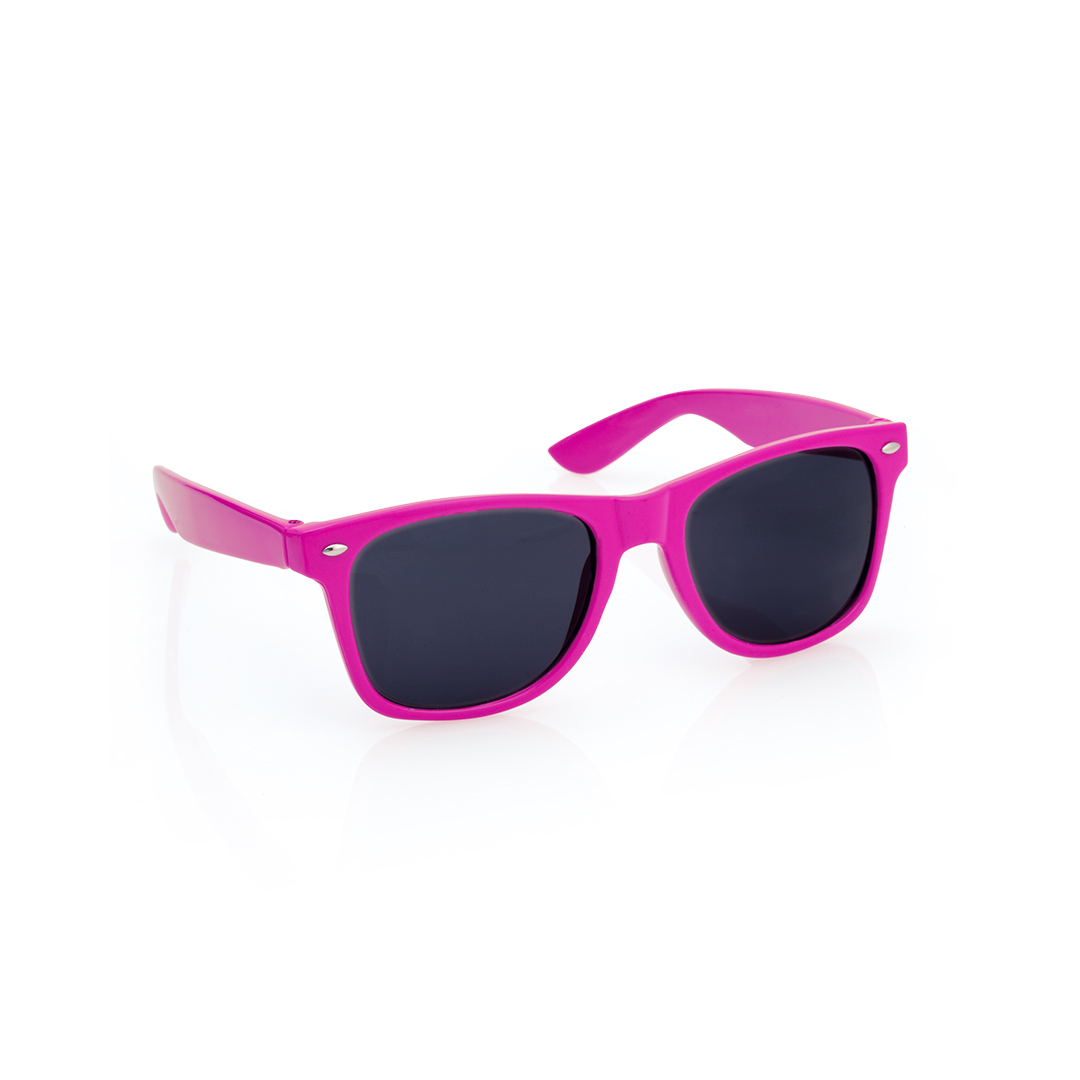 Zonnebril-met-glanzend-frame-en-zwarte-lenzen-bedrukken-roze