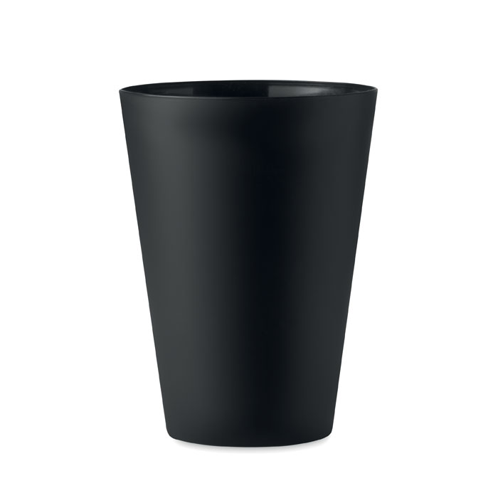 Herbruikbare-evenementenbeker-met-matte-afwerking-Polypropyleen-300-ml-bedrukken-zwart