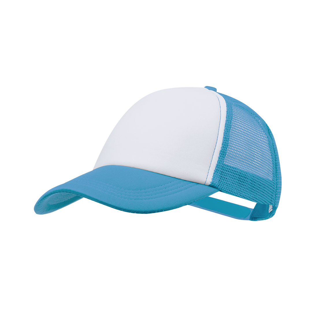 Trucker-cap-5-panel-Mesh-bedrukken-lichtblauw