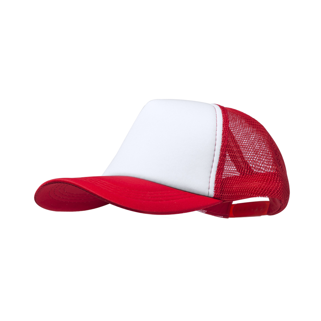 Trucker-cap-5-panel-Mesh-bedrukken-rood