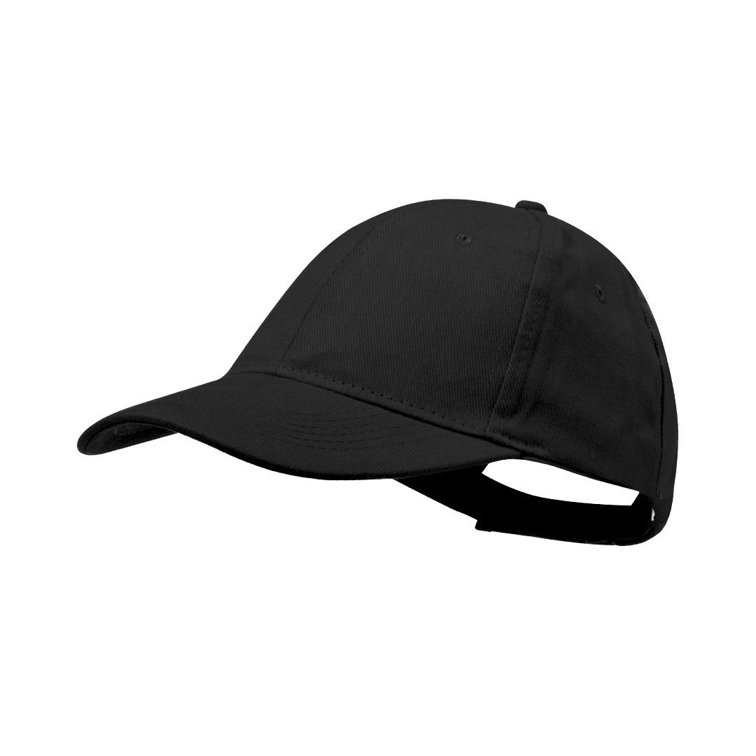 6-panel-baseball-cap-met-klittenbandsluiting-Katoen-bedrukken-zwart