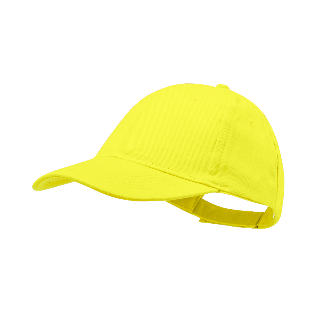 6-panel-baseball-cap-met-klittenbandsluiting-Katoen-bedrukken-geel