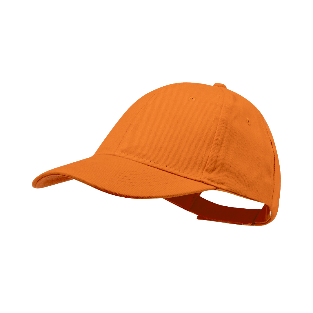 6-panel-baseball-cap-met-klittenbandsluiting-Katoen-bedrukken-oranje