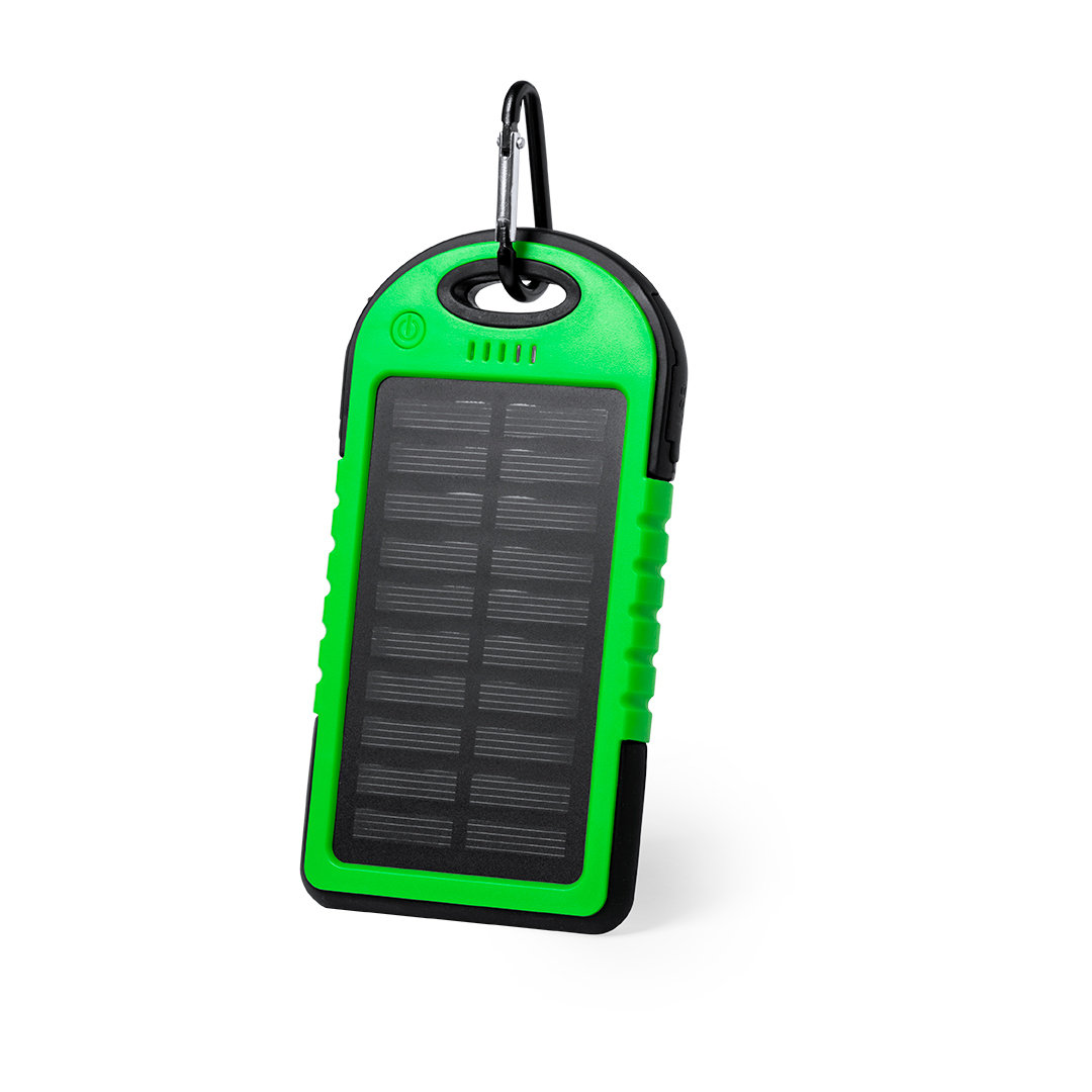 Solar-powerbank-met-karabijnhaak-4000-mAh-bedrukken-groen