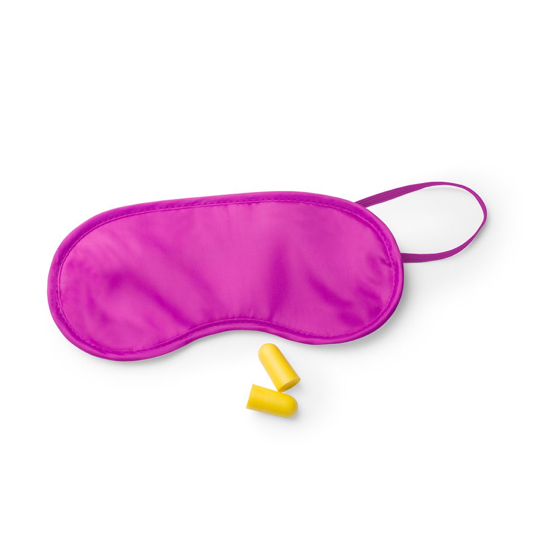 Foam-oordopjes-met-slaapmasker-reisset-bedrukken-roze