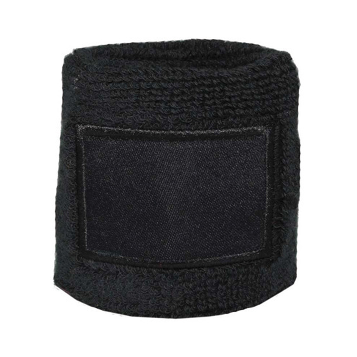 Zweetbandje-met-patch-katoen-bedrukken-zwart