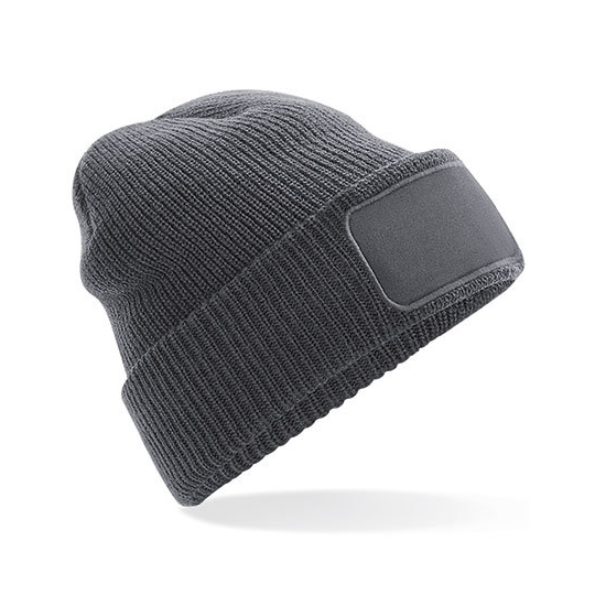 Thinsulate-acryl-beanie-Met-patch-bedrukken-grijs