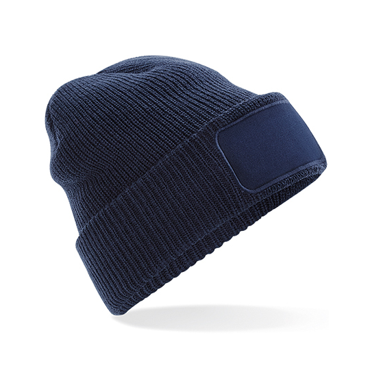 Thinsulate-acryl-beanie-Met-patch-bedrukken-donkerblauw