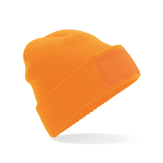 Thinsulate-acryl-beanie-Met-patch-bedrukken-oranje