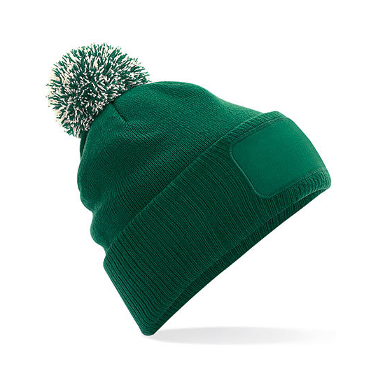 Snowstar-acryl-beanie-Met-pompon-en-patch-bedrukken-groen
