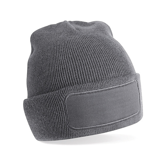 Original-acryl-beanie-Met-patch-bedrukken-grijs