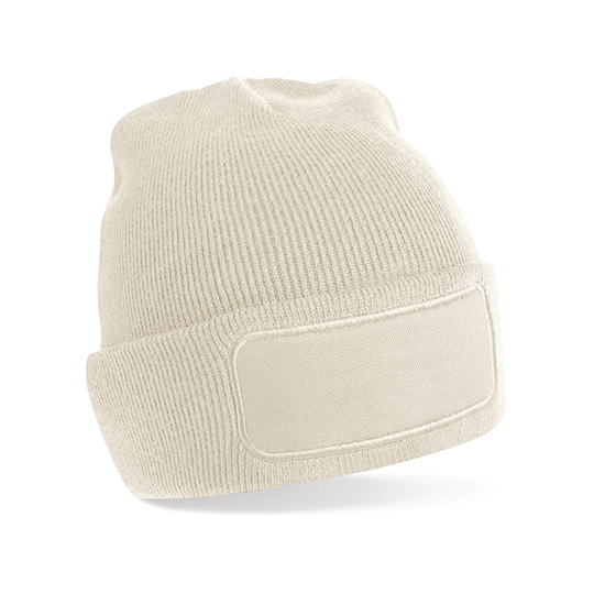 Original-acryl-beanie-Met-patch-bedrukken-beige