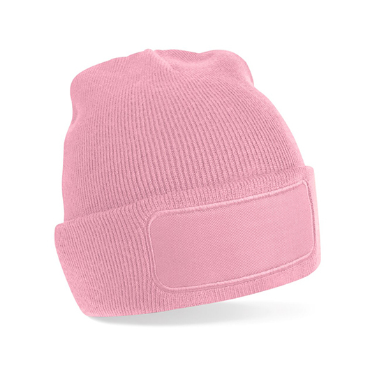 Original-acryl-beanie-Met-patch-bedrukken-roze