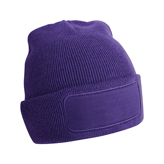 Original-acryl-beanie-Met-patch-bedrukken-paars