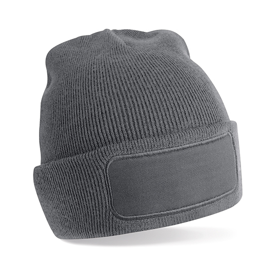 Original-RPET-beanie-Met-patch-bedrukken-grijs