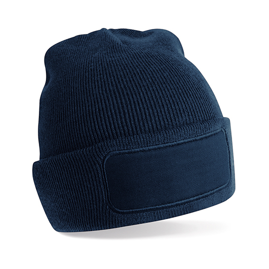 Original-RPET-beanie-Met-patch-bedrukken-donkerblauw