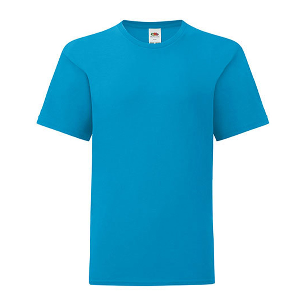 Fruit-of-the-Loom-Iconic-T-shirt-Kids-150-gm2-bedrukken-azure-blue