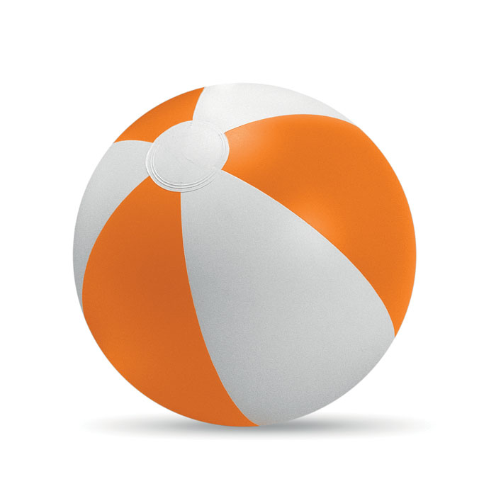 Gestreepte-strandbal-PVC-235-cm-bedrukken-oranje