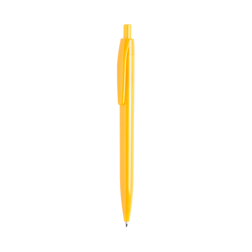 Balpen-met-glanzende-afwerking-Blauwe-inkt-bedrukken-geel