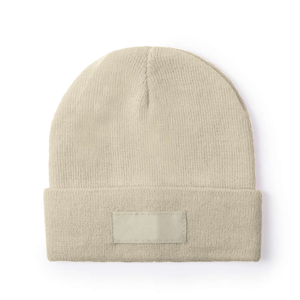 Muts-met-label-Acryl-bedrukken-beige