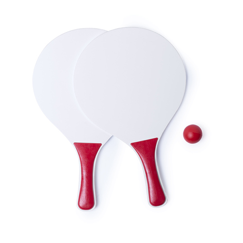 Beachball-rackets-met-bal-Hout-bedrukken-rood