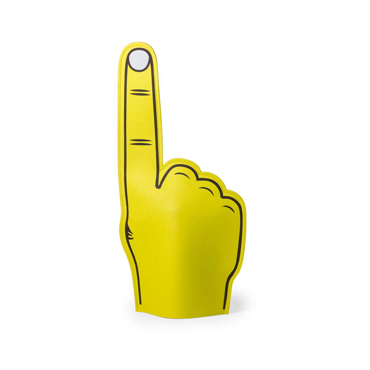 Foam-hand-wijsvinger-lang-EVA-bedrukken-geel