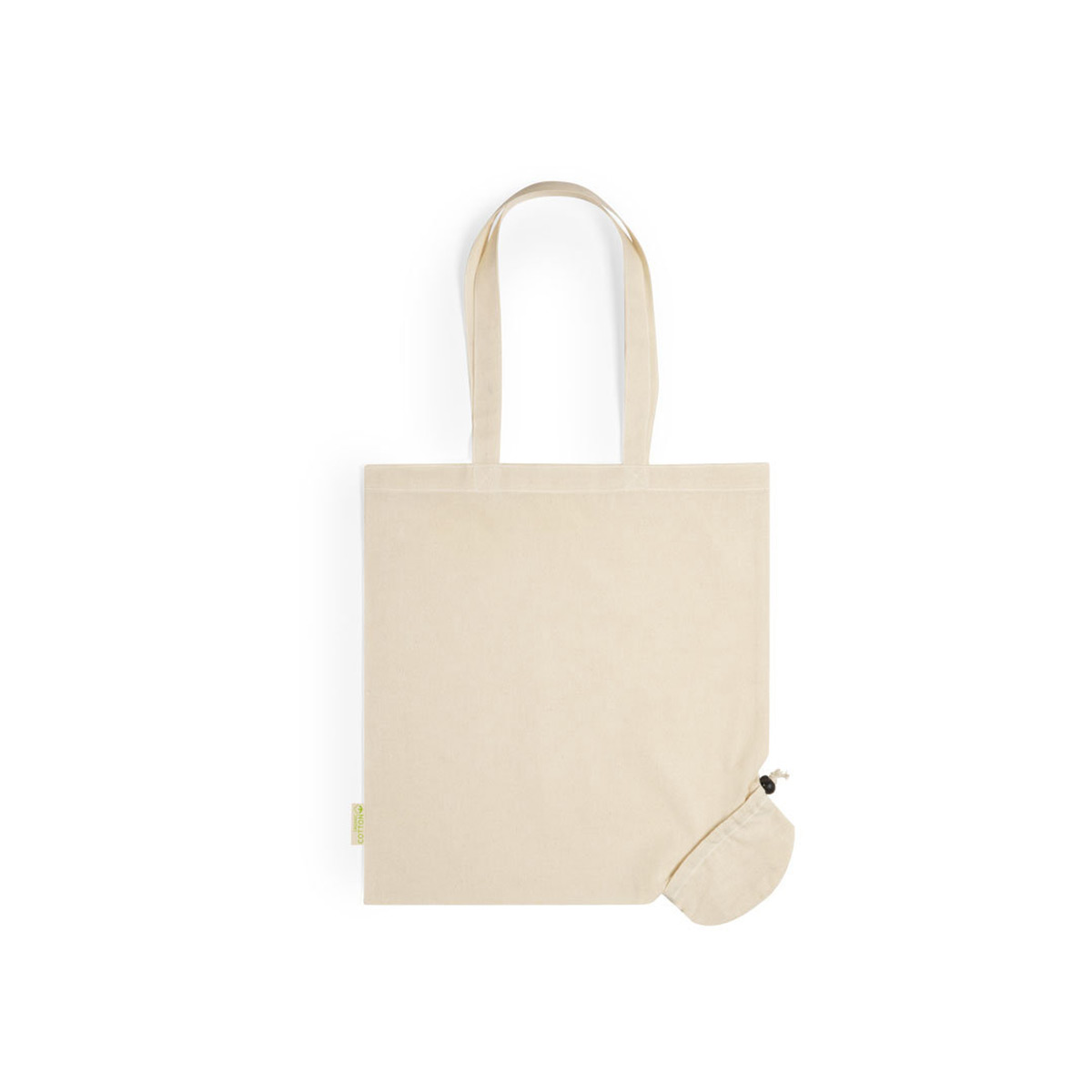 Opvouwbare-tas-met-opbergzakje-Biologisch-katoen-120-gm-bedrukken-beige