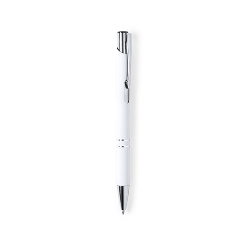 Aluminium-balpen-met-rubberen-afwerking-Tweekleurig-bedrukken-wit