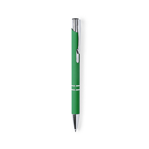 Aluminium-balpen-met-rubberen-afwerking-Tweekleurig-bedrukken-groen