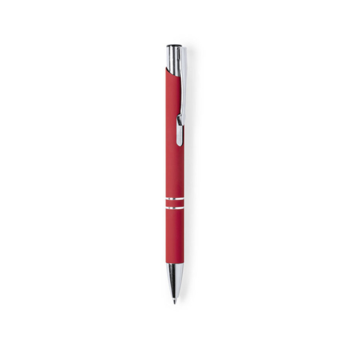 Aluminium-balpen-met-rubberen-afwerking-Tweekleurig-bedrukken-rood