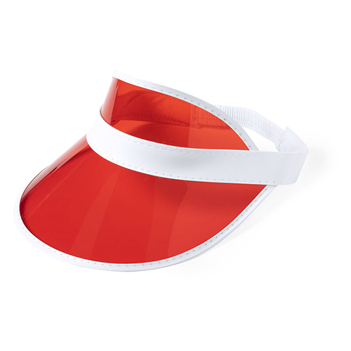 Zonneklep-met-verstelbare-elastische-sluiting-PVC-bedrukken-rood
