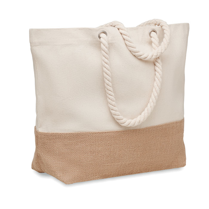 Canvas-strandtas-Jute-280-gm-48-x-35-cm-bedrukken-beige