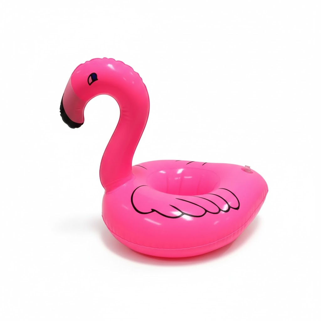Opblaasbare-bekerhouder-Flamingo-bedrukken-roze