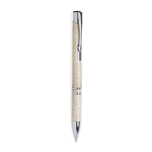 Balpen-met-zilveren-accenten-Tarwestro-bedrukken-beige