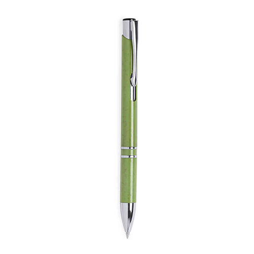 Balpen-met-zilveren-accenten-Tarwestro-bedrukken-groen