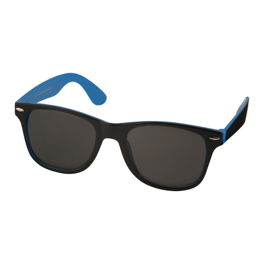 Tweekleurige-zonnebril-met-zwarte-glazen-bedrukken-blauw