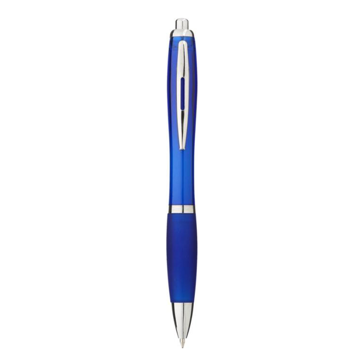 Balpen-met-soft-touch-greep-Blauwe-inkt-bedrukken-donkerblauw