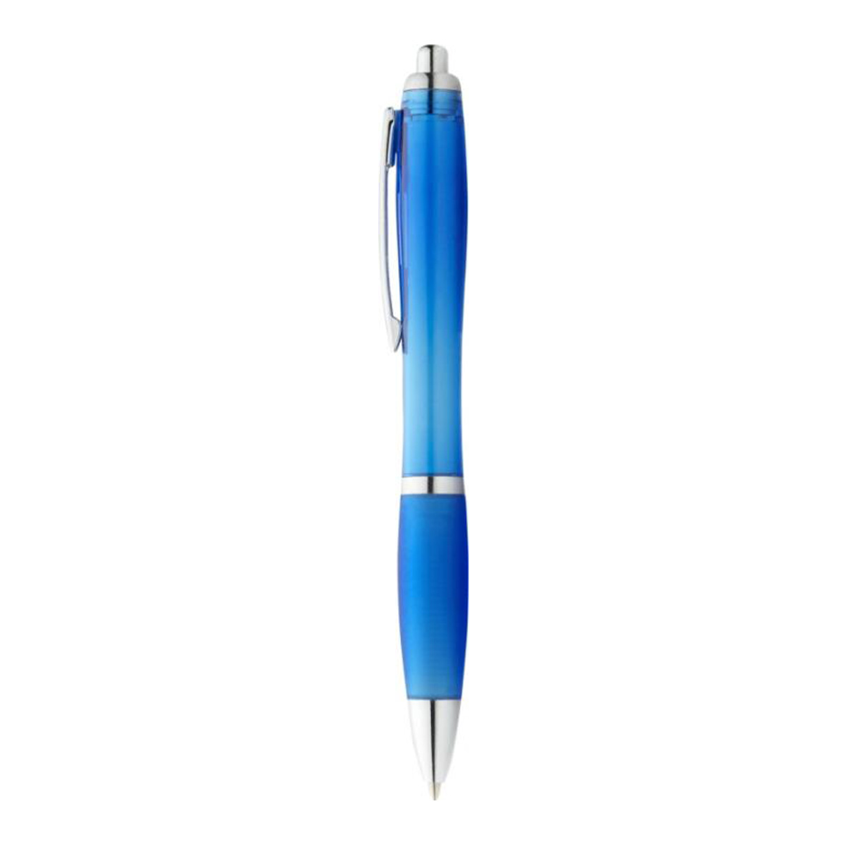 Balpen-met-soft-touch-greep-Blauwe-inkt-bedrukken-lichtblauw