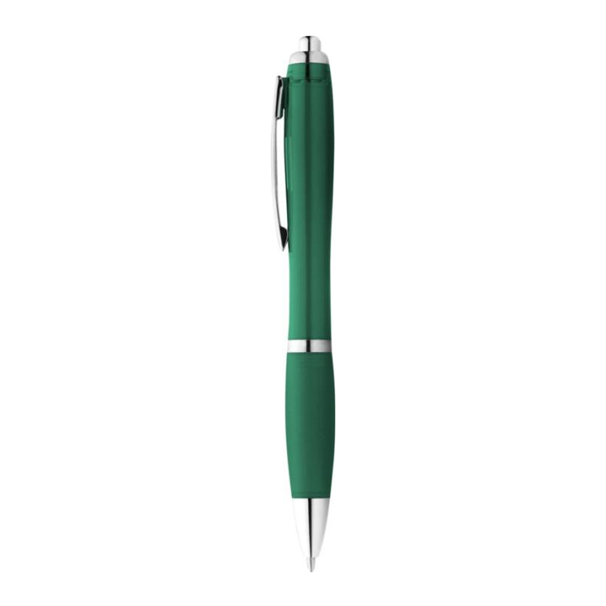 Balpen-met-soft-touch-greep-Blauwe-inkt-bedrukken-donkergroen