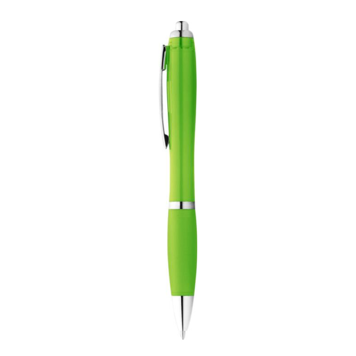 Balpen-met-soft-touch-greep-Blauwe-inkt-bedrukken-lichtgroen