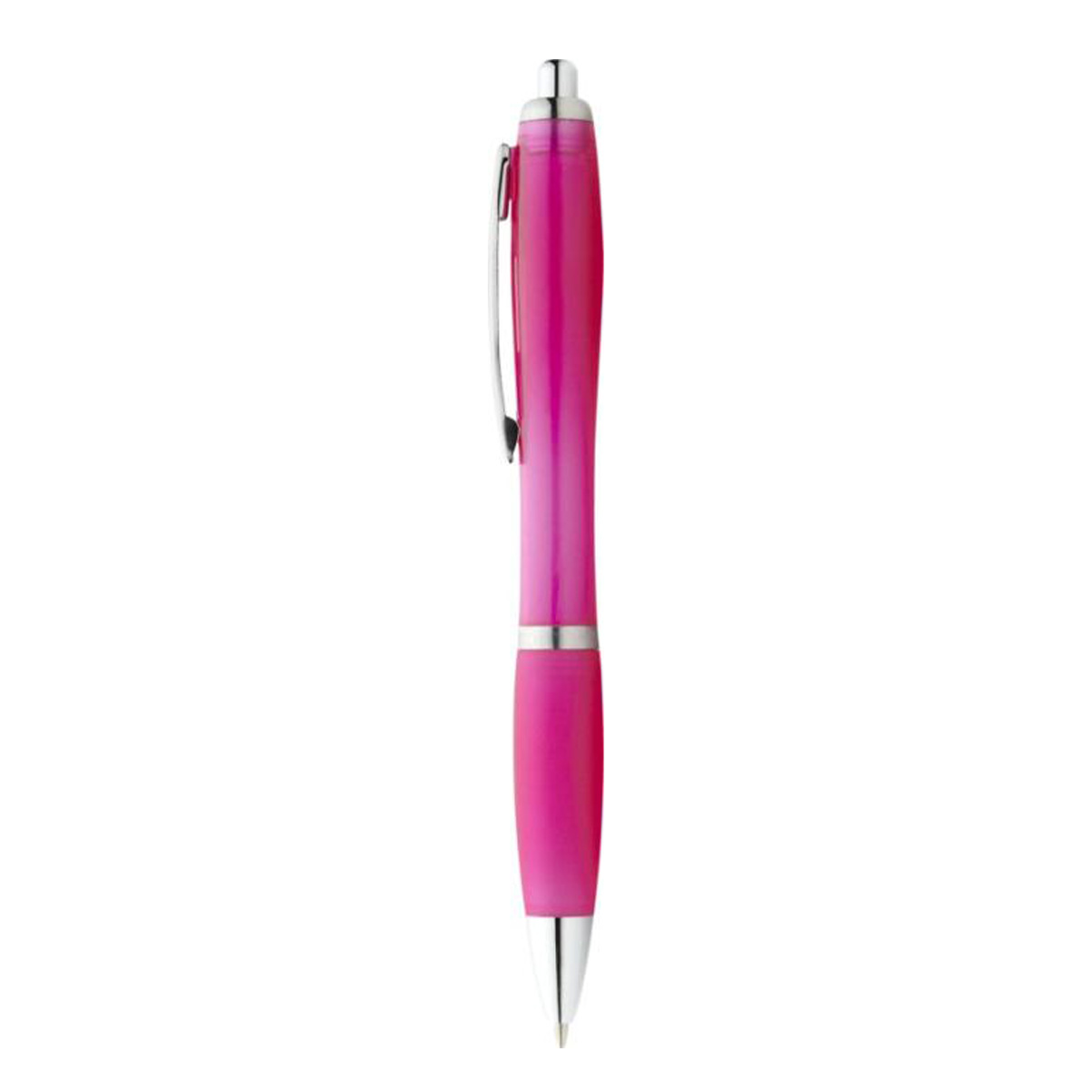 Balpen-met-soft-touch-greep-Blauwe-inkt-bedrukken-roze