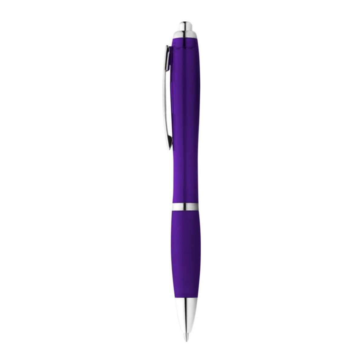 Balpen-met-soft-touch-greep-Blauwe-inkt-bedrukken-paars