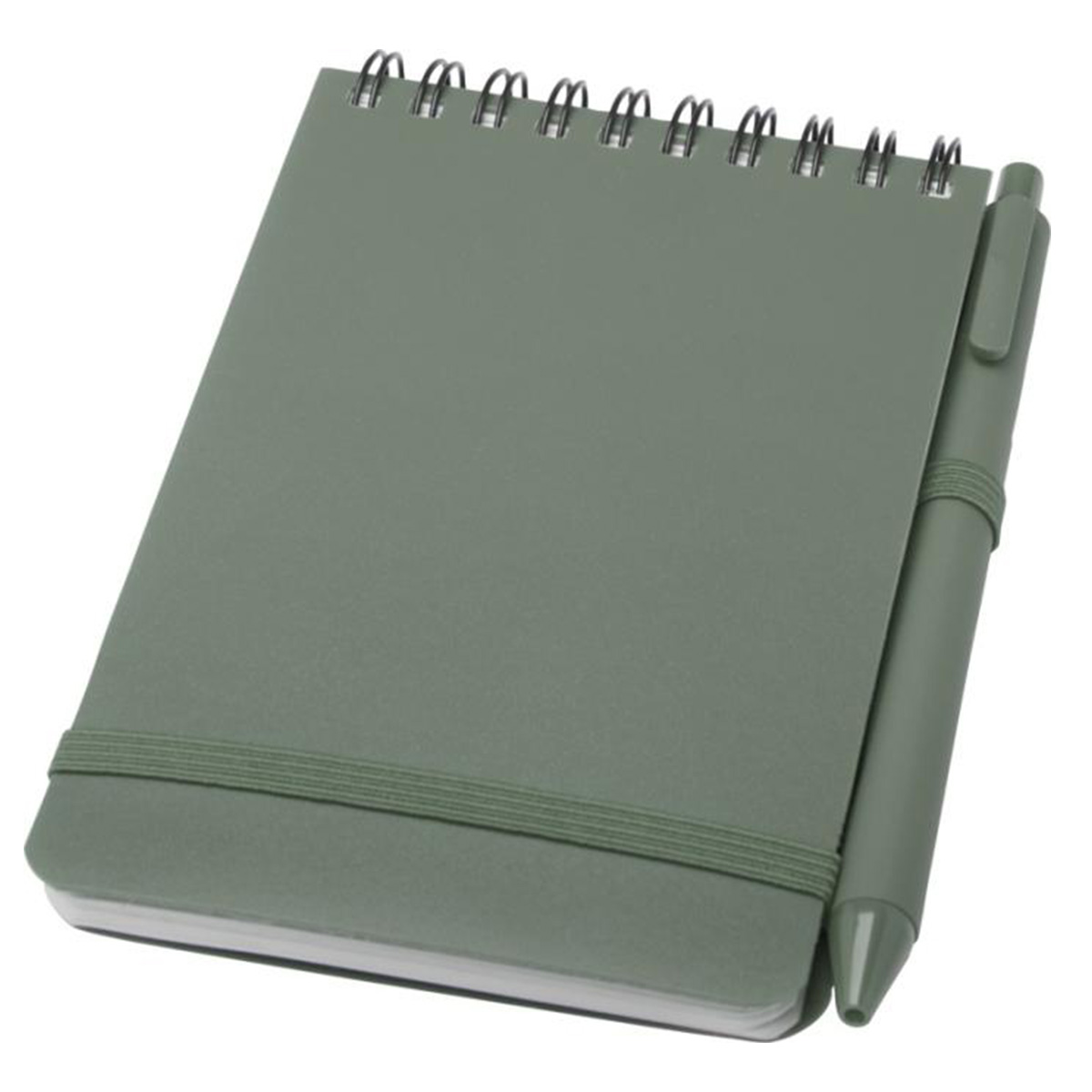 A6-hardcover-notitieblok-met-balpen-Gerecycled-kunststof-80-vellen-bedrukken-groen