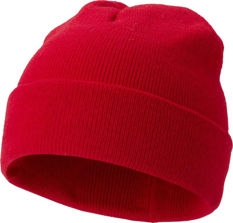 Acryl-muts-Rib-gebreid-bedrukken-rood
