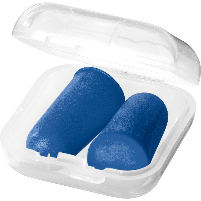 Foam-oordopjes-in-opbergdoosje-bedrukken-blauw