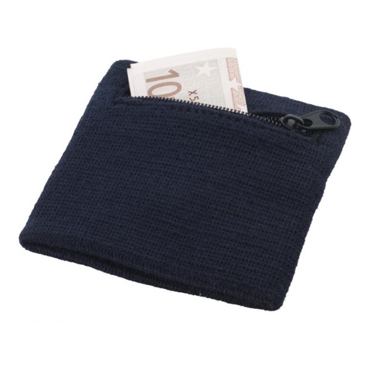 Zweetbandje-met-ritssluiting-Katoen-bedrukken-donkerblauw