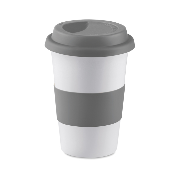 Keramische-koffiebeker-met-siliconen-deksel-400-ml-bedrukken-grijs