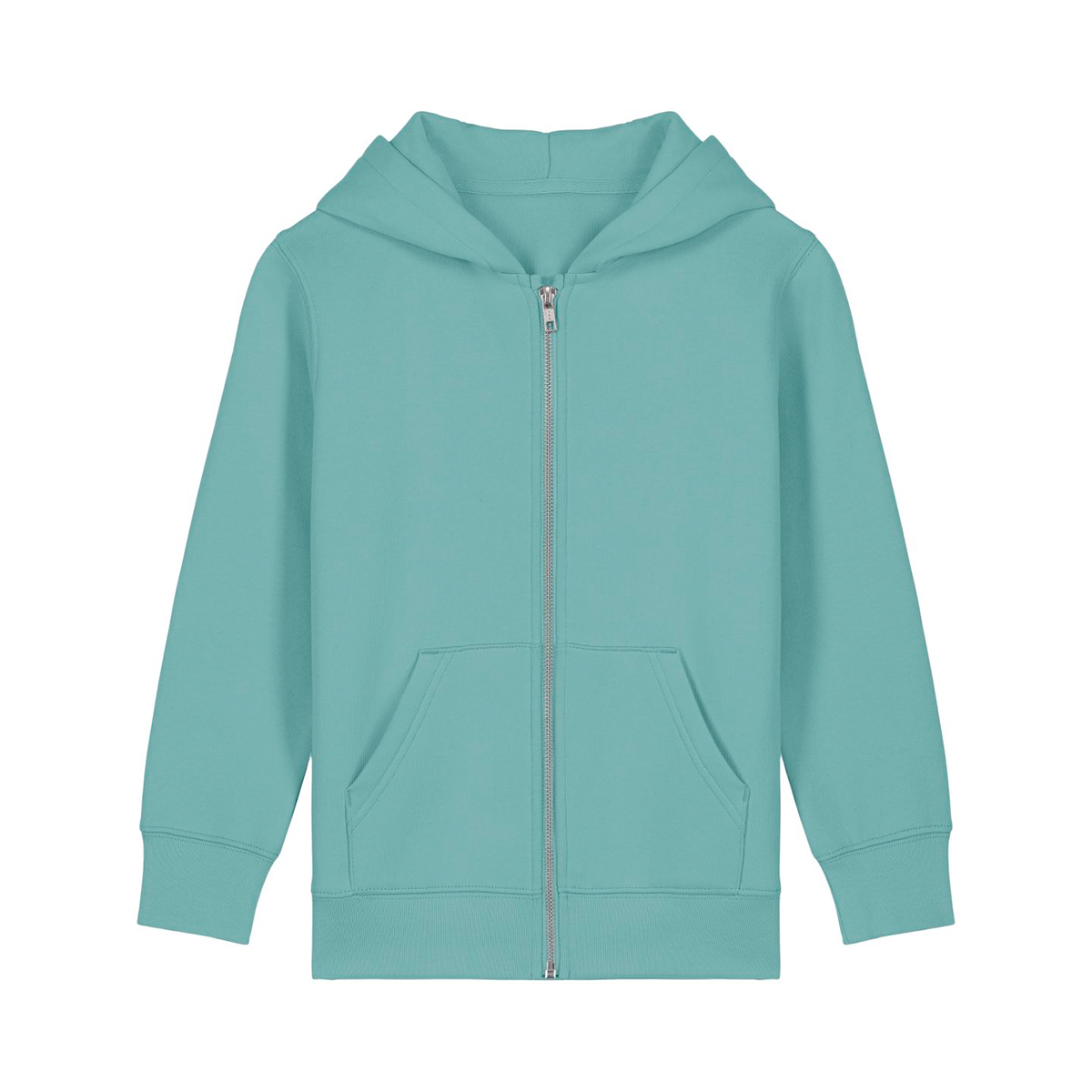 StanleyStella-Mini-Cultivator-20-hoodie-met-rits-Kids-300-gm-bedrukken-teal-monstera